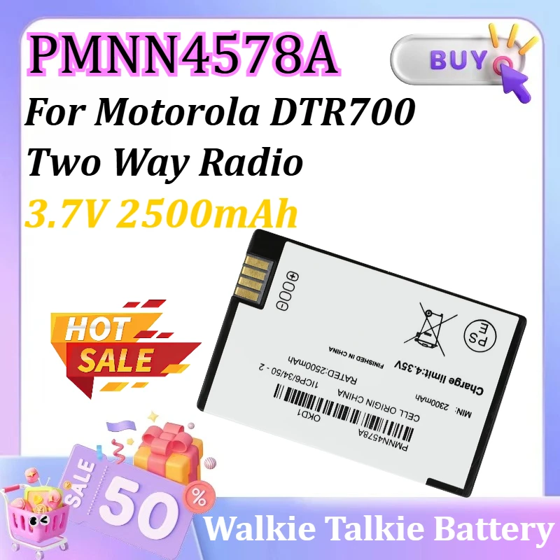 PMNN4578A/BT110 PMNN4578 3.7V 2500mAh Lithium-ion Battery for Motorola DTR700 Two Way Radio Walkie Talkie Batteries
