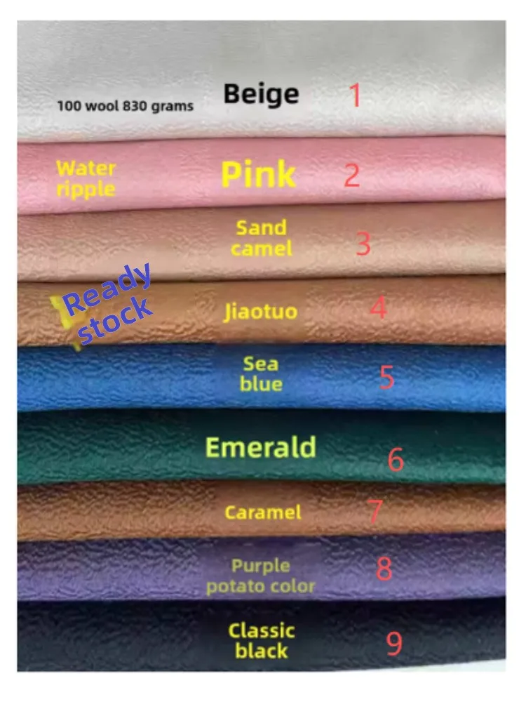 

Water Ripple Double-sided Woolen Cashmere Fabric 100% Australian Wool Handmade Woolen Coat Cloth Garment Fabrics by Meter