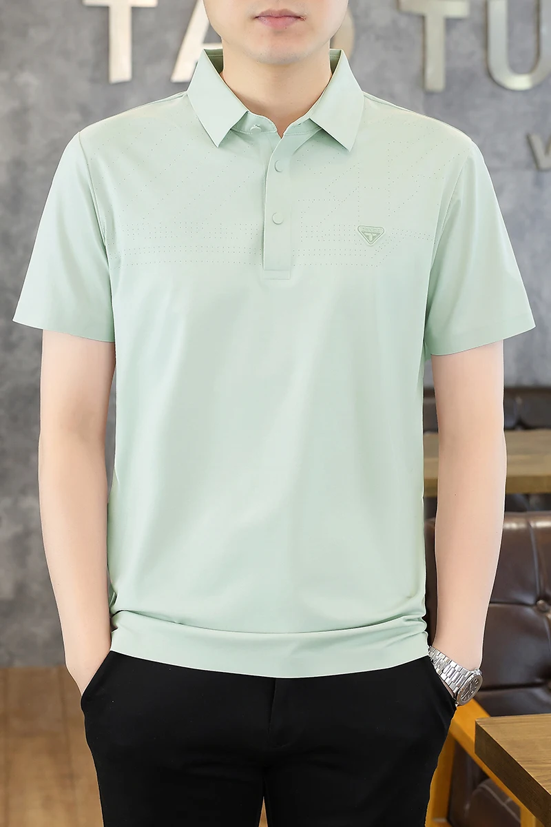 2026 model men's ice silk breathable mesh mesh collar polo shirt - quick-drying short sleeve - main feature: ice silk