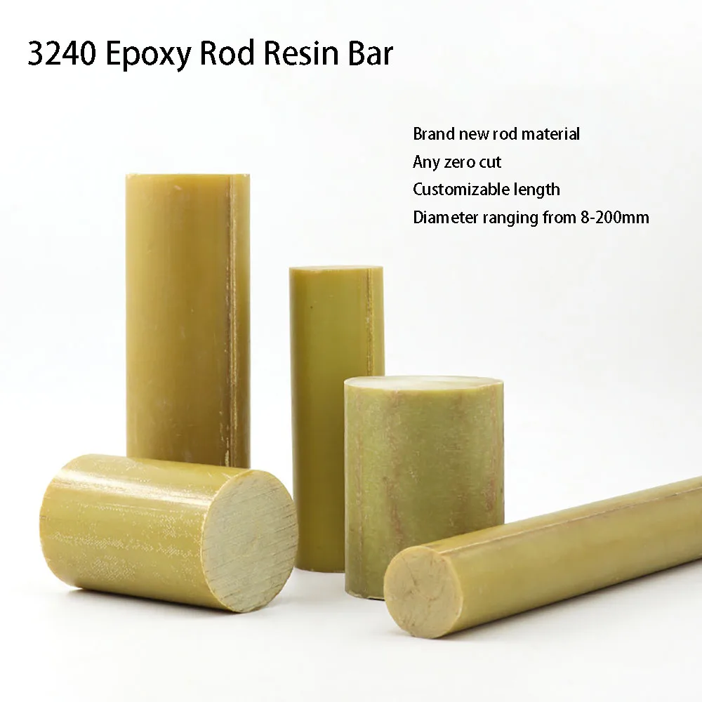 1PCS 3240 Epoxy Rod Resin Bar Bakelite Stick Insulation Epoxy Resin Fiber Rod Phenolic Glass Rod Dia.8mm-200mm Length 500mm