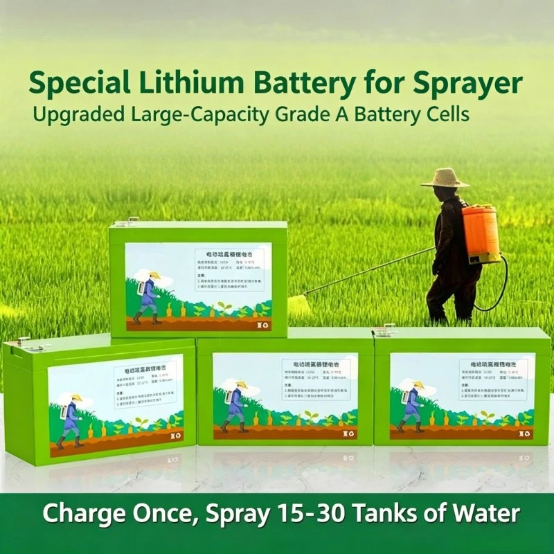 12V 8Ah/9Ah/12Ah/15Ah/18Ah/20Ah/25Ah Rechargeable Li-ion Battery Pack with BMS Deep Cycle Battery for Sprayer Golf Cart Kids Car