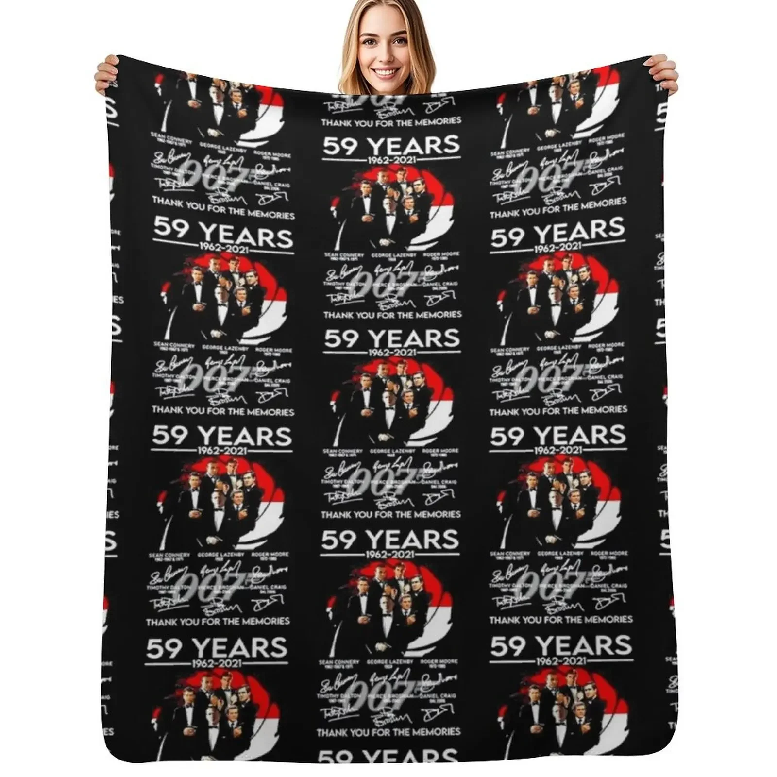 

077 59 YEARS 1962 2021 SIGNATURES THANK YOU FOR THE MEMORIES Throw Blanket Nap Soft Big Soft Beds Decorative Sofa Blanket