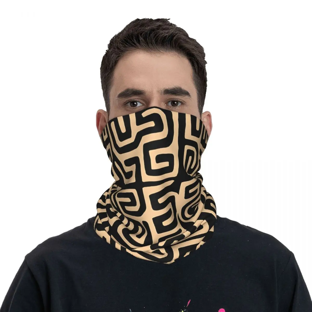 Etnische Stijl Bandana Nek Cover Bedrukte Wrap Sjaal Multi-Use Fietsen Rijden Voor Mannen Unisex Dun