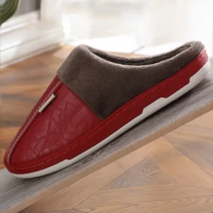 Herren lässige Leder -Freizeitpantoffeln, zu Hause -angetastet, wasserdicht, heiß, Paar, süße Paare 10 Hauptverkäufe des Häkelns - №8