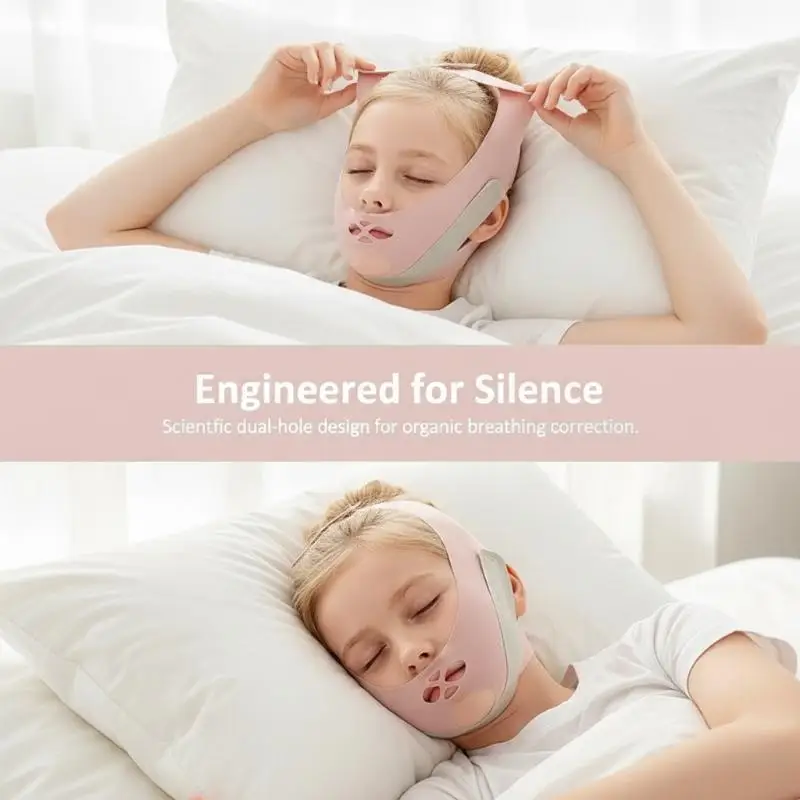 Anti Snoring Chin Strap Travel Friendly Breathable Adjustable Comfortable Sleep Care Strap for Men Women