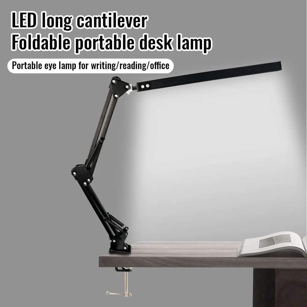 Hot Sell Foldable Clamp Adjustable LED Desk Lamp Long Arm with 3 Color Modes Dimmable Eye Caring Light for Reading Study