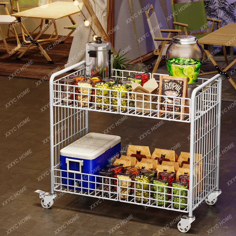 Foldable stall trolley night market stall ice powder snack cart mobile promotional display stand artifact one second stall