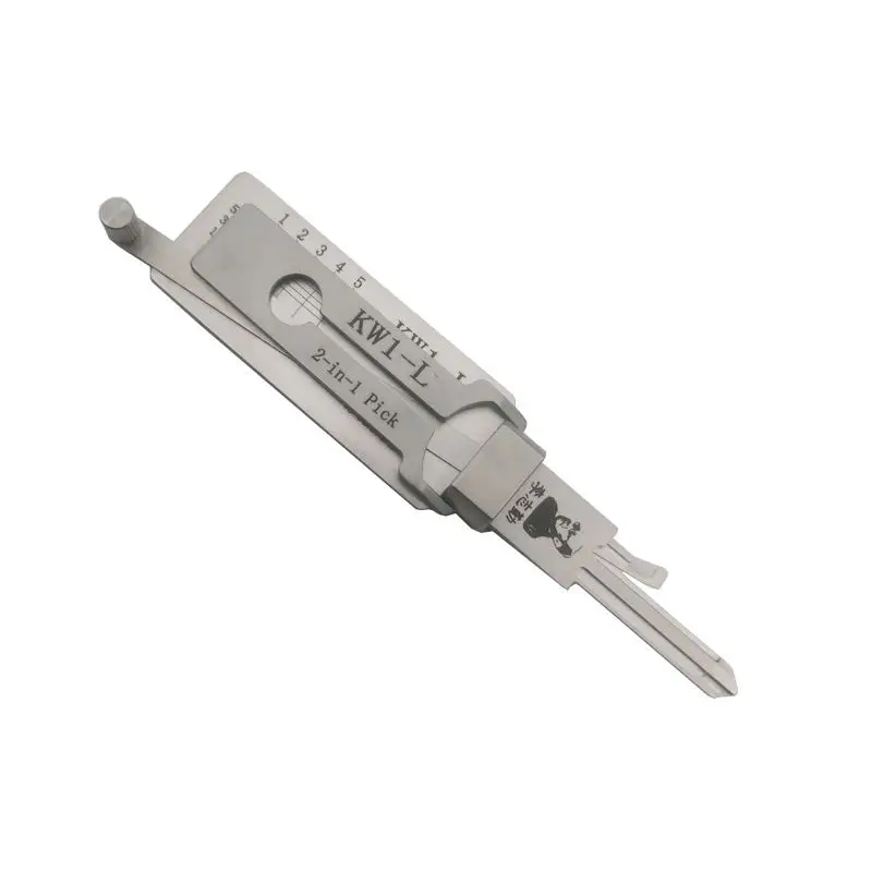 Herramienta de Cerrajería Original LISHI KW1-L 2 en 1, Ganzúa y Decodificador de Fresado Plano para Cerraduras Kwikset de Puertas Residenciales