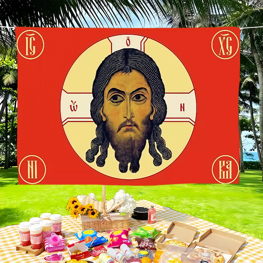 Art Jesus Christ Holy Face flag For Garden Party Living Room Home Balcony Wall Decor Banner Bedroom Outdoor Tapestry
