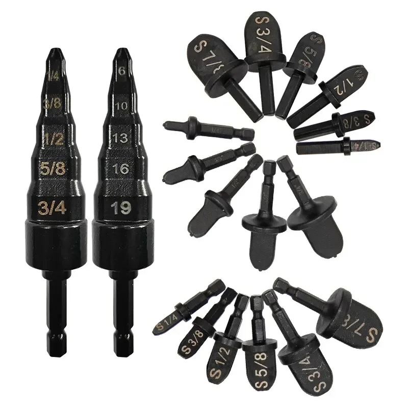 6-19mm 1/4-3/4 Copper Pipe Step Expander with Hexagonal Handle for Air Conditioning Maintenance Electric Tool Accessories