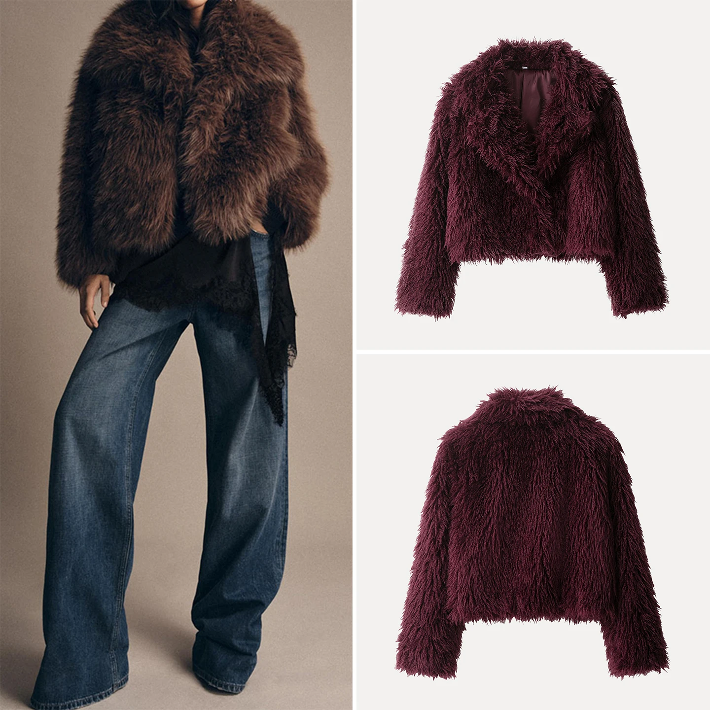 Faionable ort الفراء الاصطناعي Jaet المرأة Sle الخريف 2025 Z الوقوف صالح طويل Sve السيدات ملابس خارجية #1