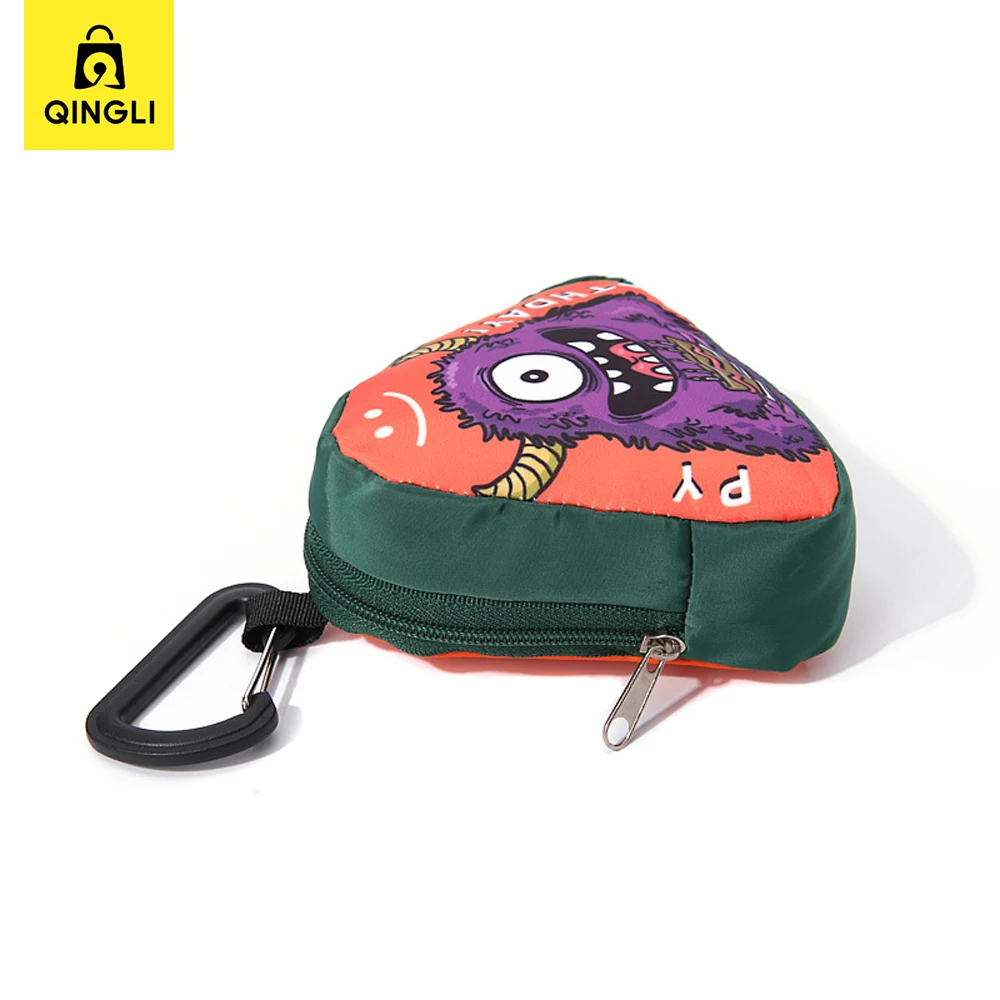 New Cartoon Monster Coin Purse Mini Wallet Men Outdoor Waterproof Cloth Triangle Car Key Bag Women's Bag Keyring Pendant Purse