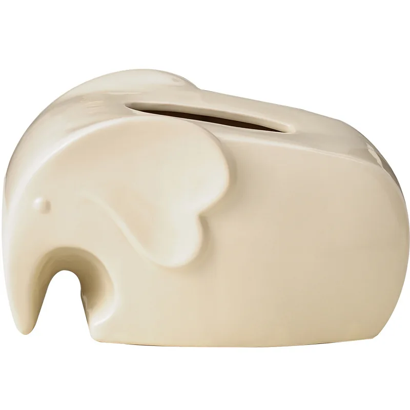 New Ceramic Elephant Tissue Box Stylish High End Napkin Holder For Living Room Coffee Table Home Use Aesthetic Decor Ornament
