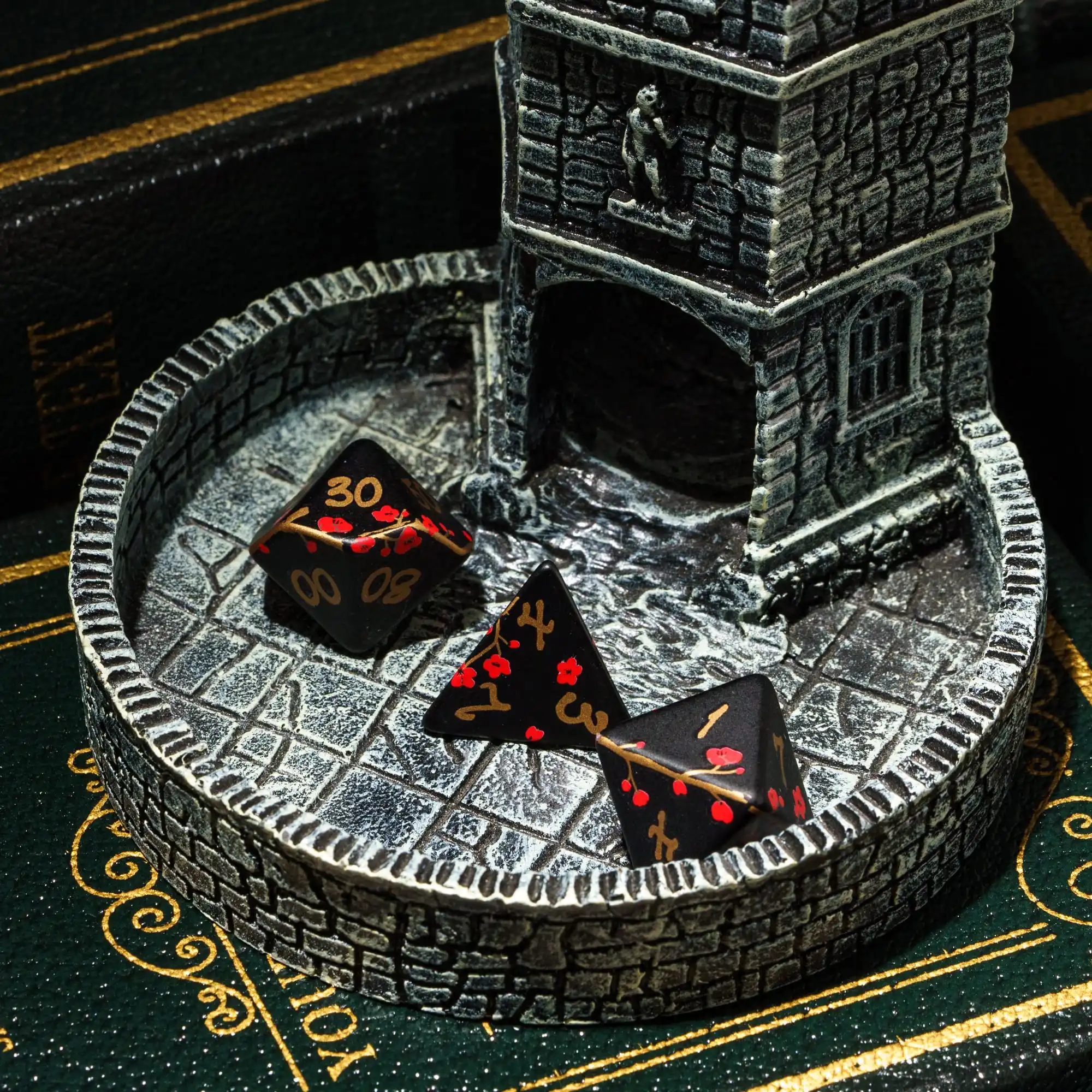 D&D Dice Tower Die Roller Castle Rolling Tray Case City Wall Ancient Tower for DND, Board Game, D&D, RPG, Desktop Decoration