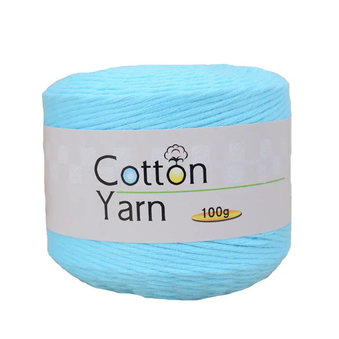 21Colors 100g 100% Cotton Crochet Yarn 16Plys High Quality Soft Hand Knitting Threads For Sweater Scarf DIY Craft for Sale