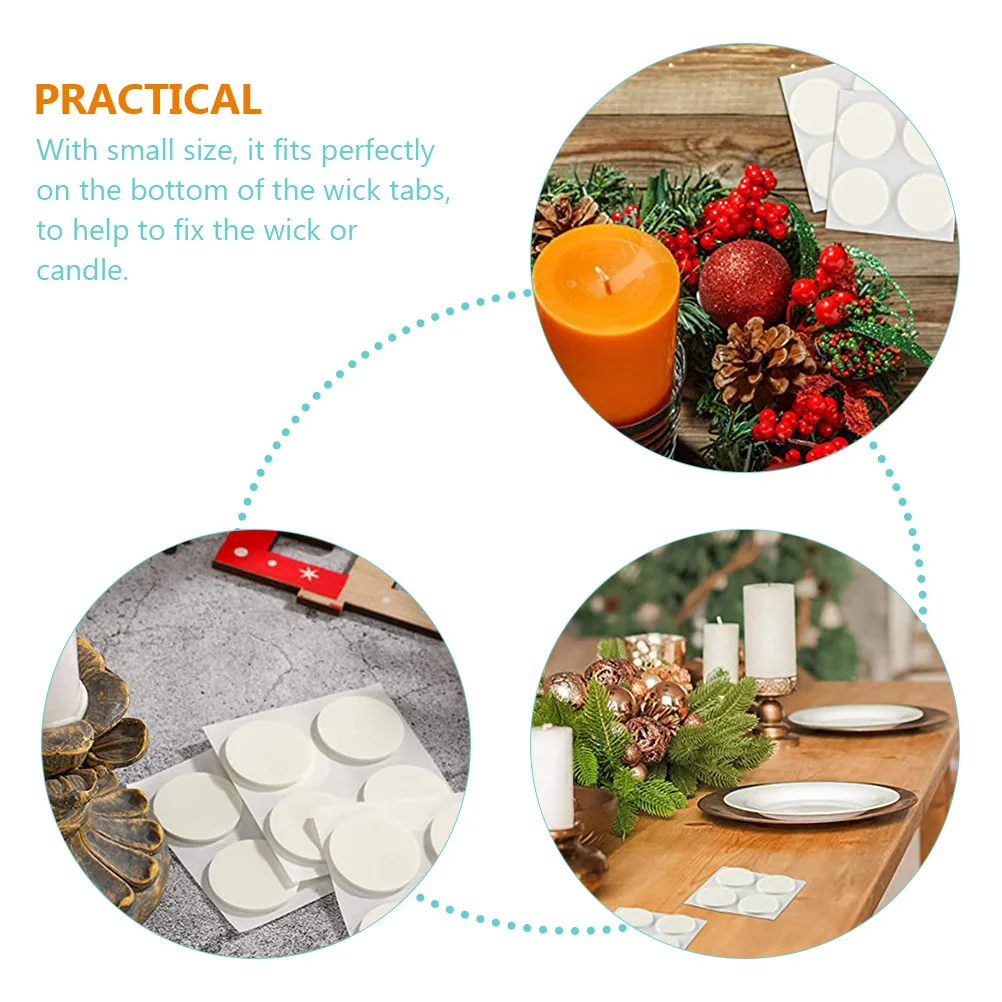 

12 Sheets Candlewick Sticker Double-Sided Adhesive Tape Fixing Base for Making DIY Accessories Supplies