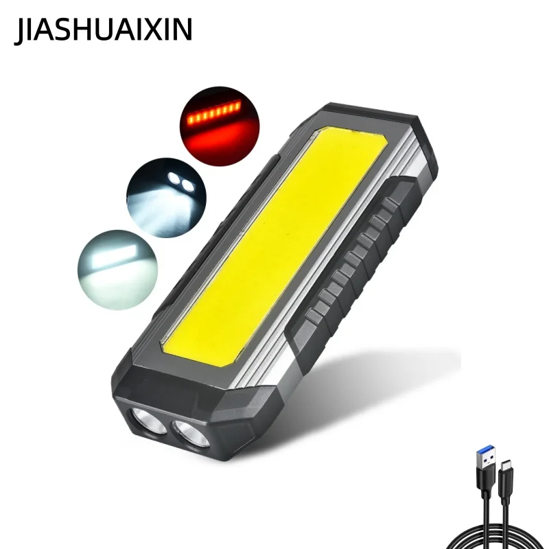 

Светодиодный рабочий фонарь COB, фонарь для ремонта авто, зарядка через USB, выходная поддержка, с ферромагнитным крючком, фонарик сильного света