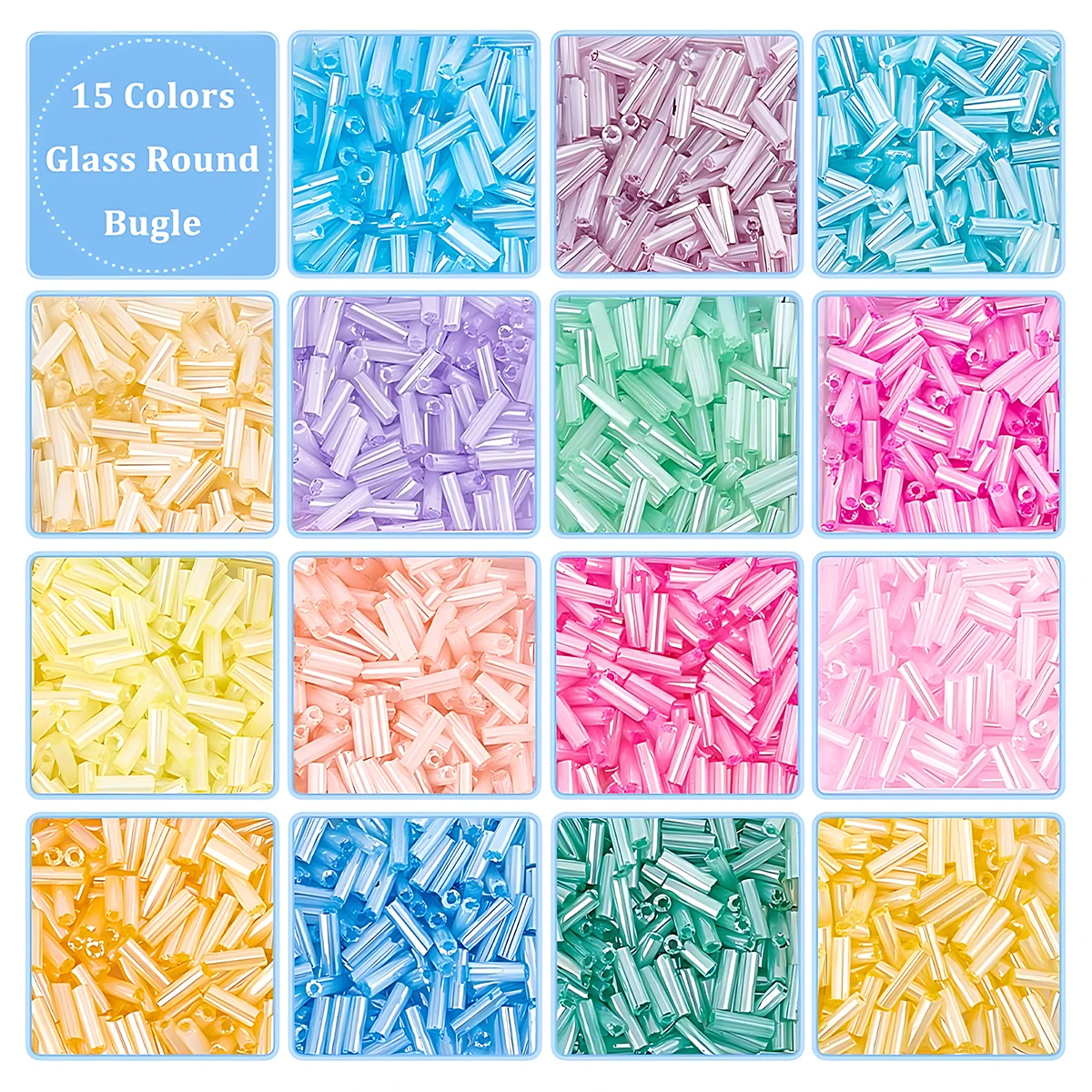 1500 Pcs Cream Glass Trumpet Beads 6mm Long Tube Seed Beads for DIY Jewelry Making - Earrings Bracelet Necklace Waist