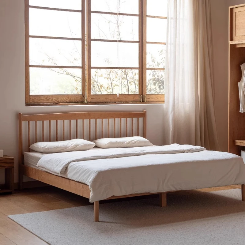 

Nordic style full solid wood bed, cherry wood bed, French retro bed, bedroom 1.8 meters bed