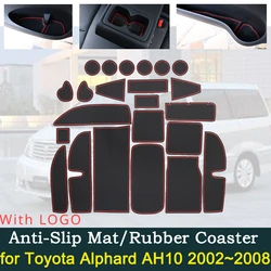 Anti-Slip Dust Gate Mat Cup Groove Pads for Toyota Alphard AH10 2002 2003 2004 2005 2006 2007 2008 Slot Hole Pad Car Accessories