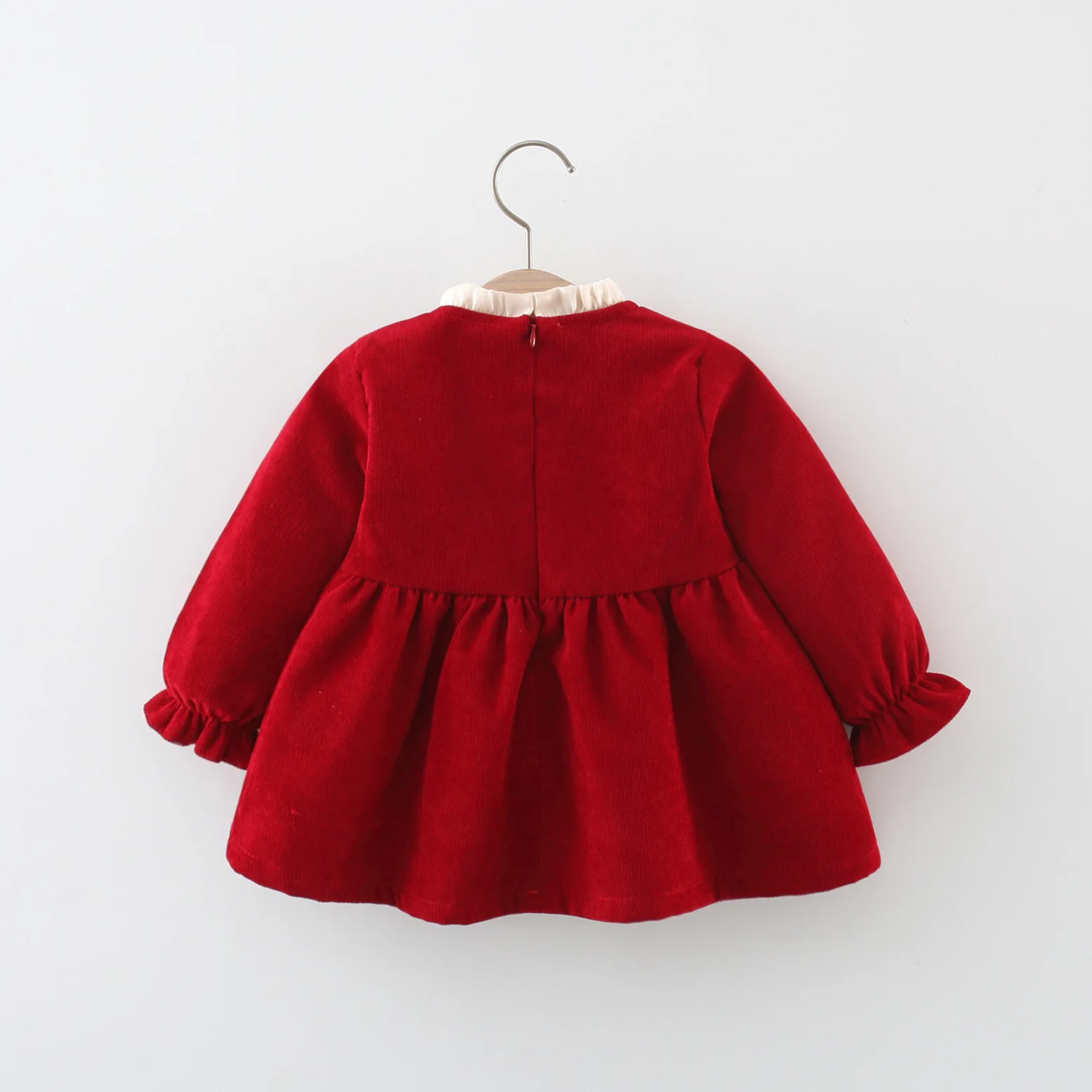 Spring and autumn girls long sleeved dresses baby girls bow ruffled edge long sleeved princess dresses