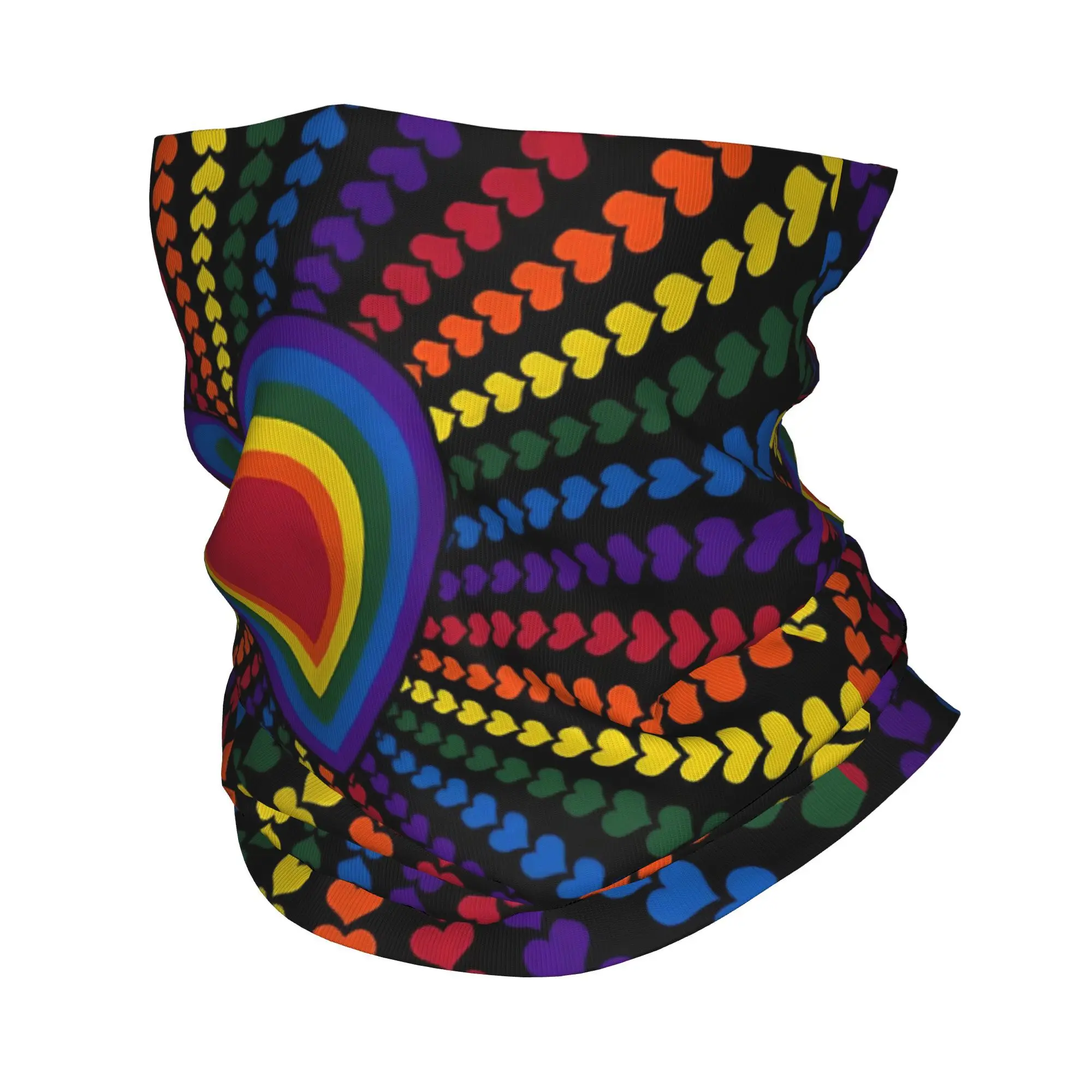 

Бандана с радужными сердечками, накидка на шею с принтом ЛГБТ Яой, шарф с запахом для мальчиков, теплая Балаклава для верховой езды для мужчин, женщин, взрослых, весь сезон