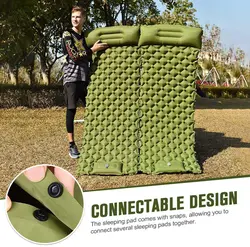 Outdoor Camping Inflatable Mattress Sleeping Pad With Pillows Ultralight Air Mat Built In Inflator Pump Hiking