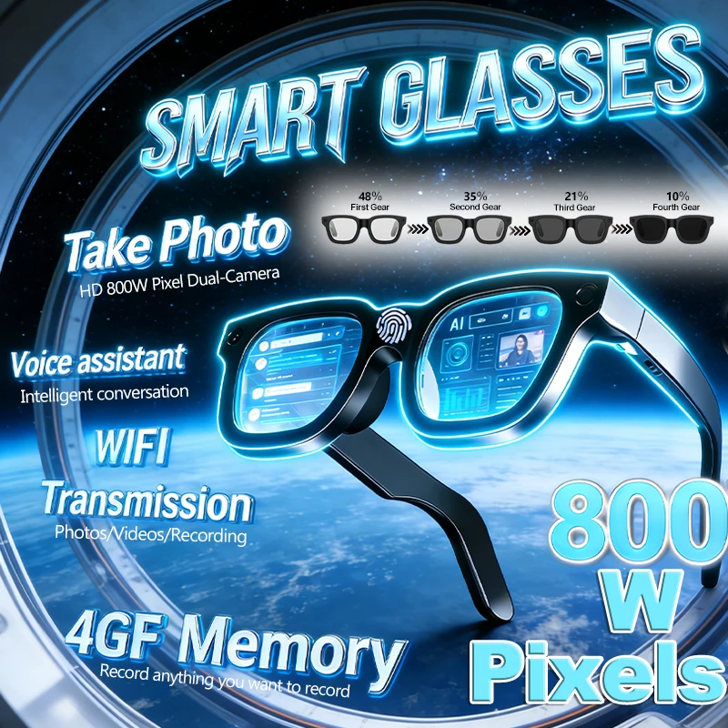 

2026 Smart Glasses HD Photo Video OpenAI Record Translation Touch Photochromic Lenses Bluetooth Call Music Multifunction Glasses