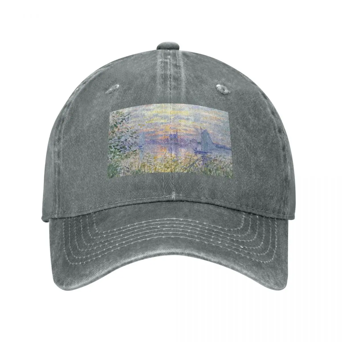 Claude Monet Soleil Couchant Sur la Seine à Lavacourt - Sunset on The Seine Baseball Cap dad hat western Hat Men's Hats Women's