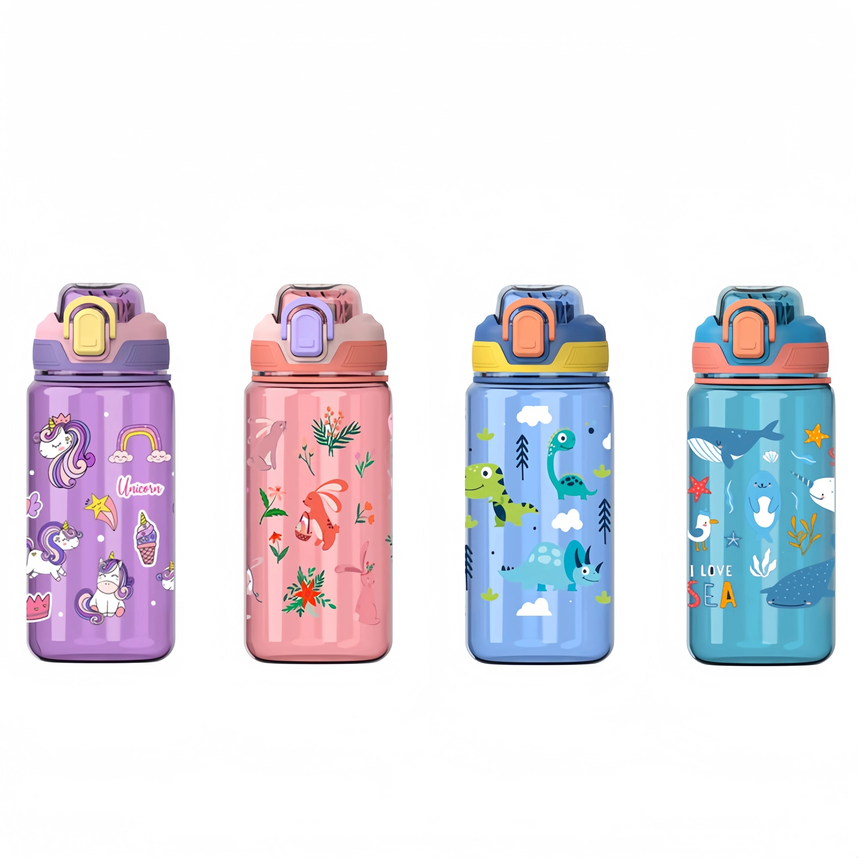 600 ml Dinosaurier Wasser Flasche Für Kinder Wasser Sippy Tasse Mit Silikon Stroh Auslaufsichere Kunststoff Wasser Flaschen Sommer Kinder Wasser Tasse