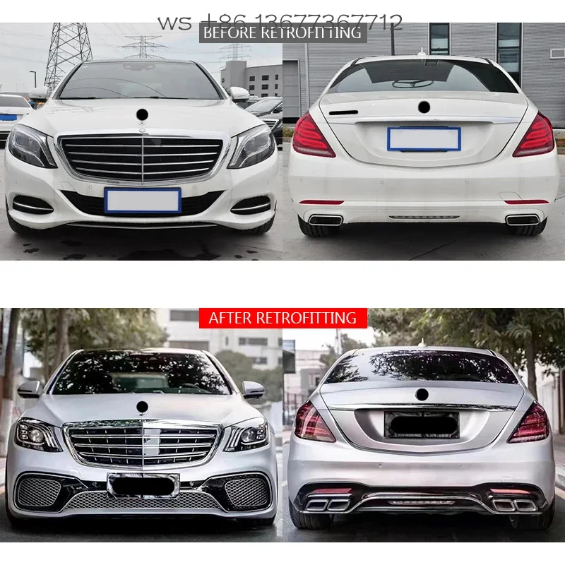 

Factory hot salesNew W222 Pre 2014-2017 & Post 2019 S65 Front/Rear Bumper Body Kit with Fog Light for S-Class