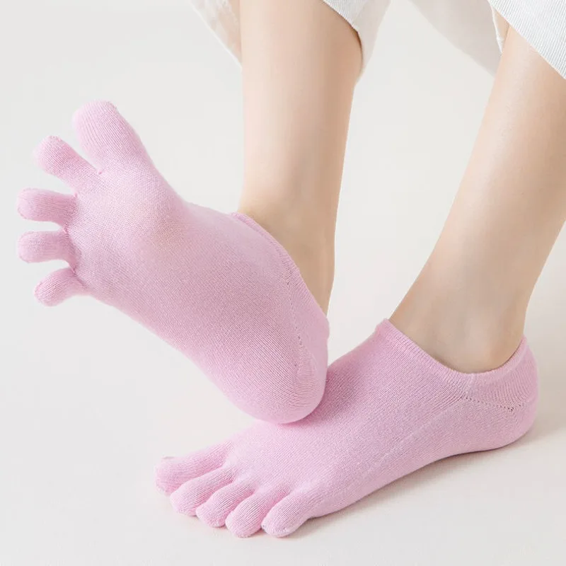Summer Breathable Invisible Boat Socks Women Girl Solid Color Cotton Split Toe Socks Comfortable Versatile Sock Simple Accessory