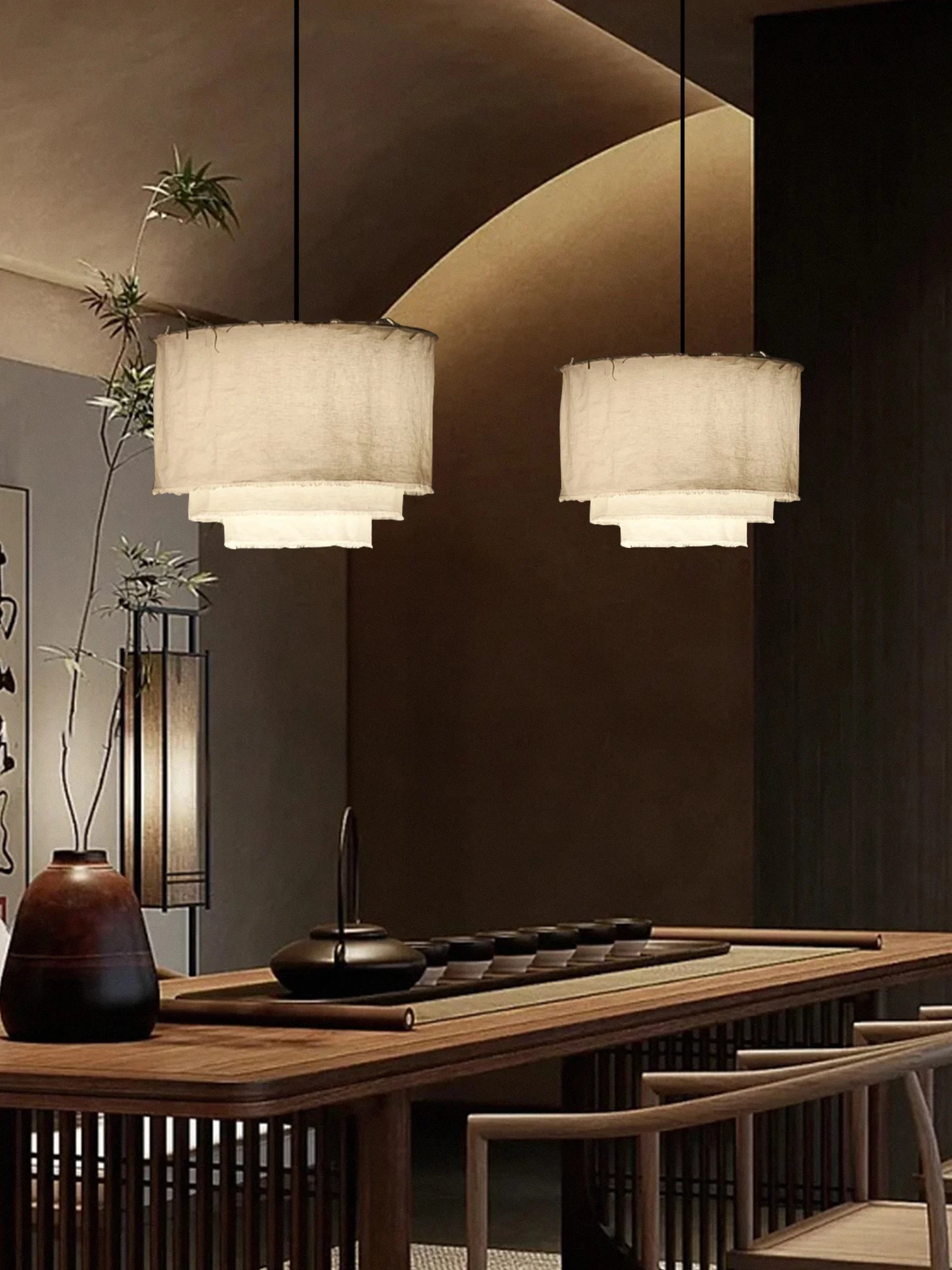 ثريا مطعم على طراز القرون الوسطى الفرنسية طراز وابي سابي مصمم غرفة الشاي بار الإقامة المنزلية فندق غرفة خاصة قماش راقي La