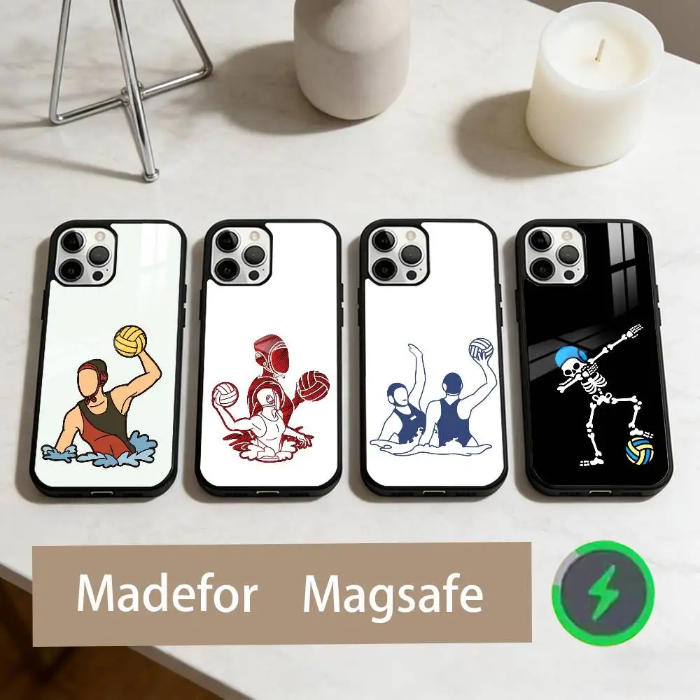 

W-Water Polo Sports Phone Case For iPhone17,16,15,14,13,12,11 Plus,Pro Max Magnetic For Magsafe Wireless Charging