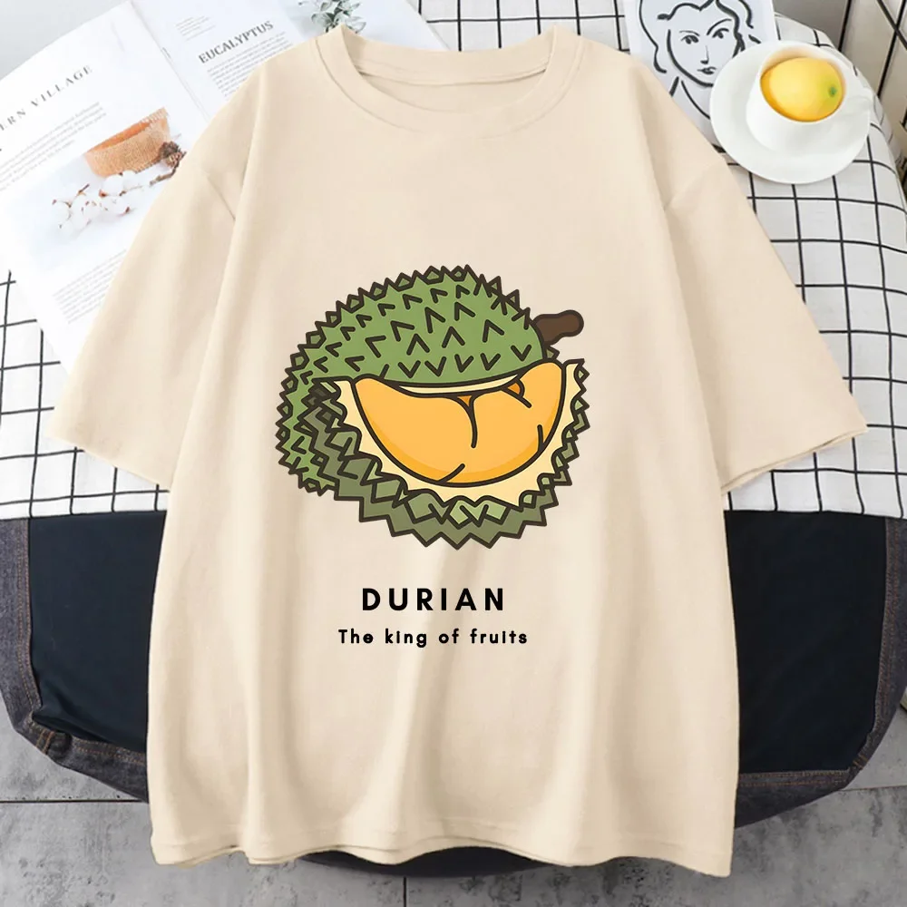Durian T-shirt Frauen T-shirts Shirt Grafik Druck Kurzarm Sommer Tees Mode Casual Tops Frauen Kleidung Grafik T Shirts