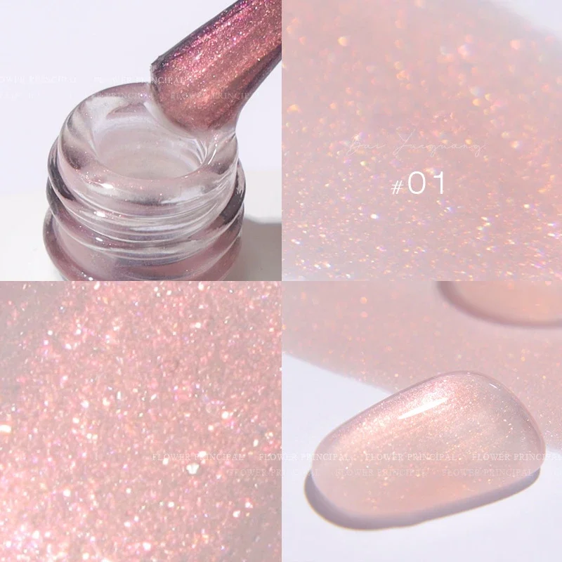 White Moonlight Colored Shimmer Popular Broken Diamond Nail Gel Glitter Pretty Nail Gel Polish Uv Led Soak Off Nail Polish