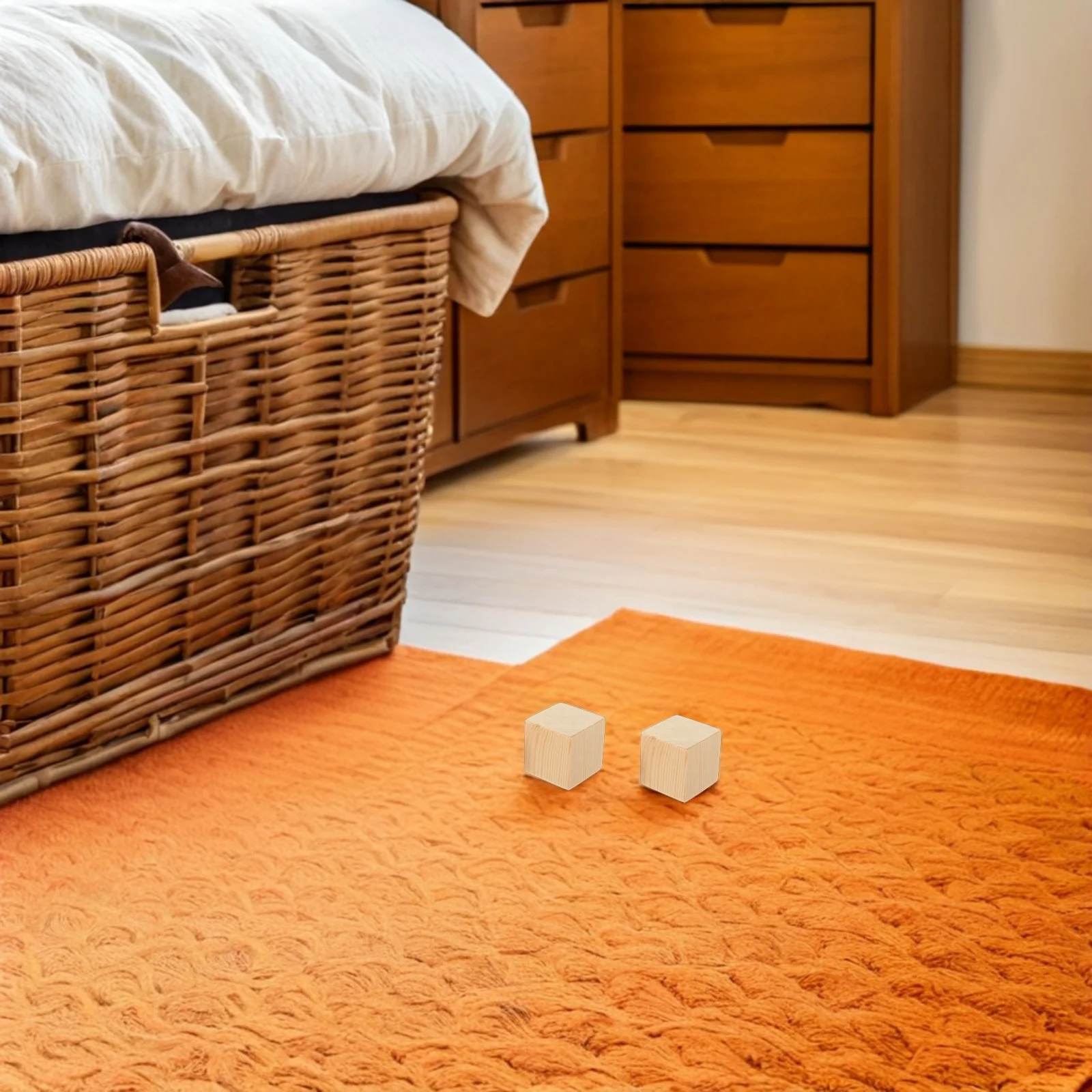 

6Pcs Wood Furniture Risers Non-Slip Heavy Duty Bed Frame Couch Sofa Desk Table Leg Blocks Furniture Boosters Elevation