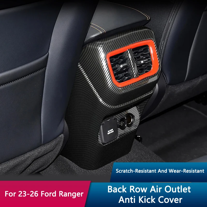 

QHCP Car Rear Air Outlet Vent Protective Cover Frame Trim ABS Rear Air Vent Cover Frame Fit For Ford Ranger 23-26 Auto Accessory