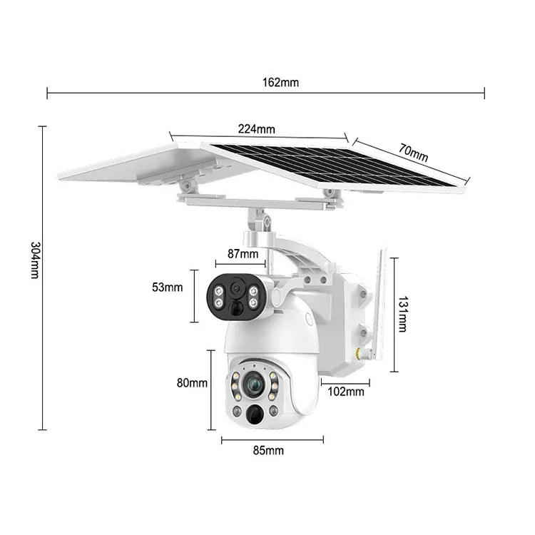 CHAFON 5MP Kamera Bezpieczeństwa z Podwójnym Obiektywem, Panoramiczna, Dwukierunkowe Audio, Wykrywanie Ludzi PIR, 4G WIFI, Podwójna Kamera Solarna