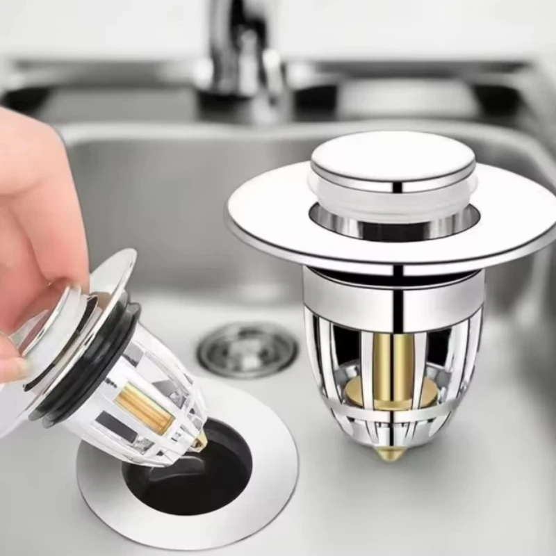 Pop-Up Drain Filter Plug Press Bounce Basin Bath Shower Sink Hair Extension Kitchen Bathroom Hardware Accessory