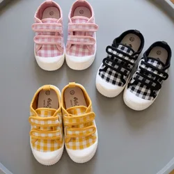 Scarpe di tela scozzese per bambini Sneakers per bambini traspiranti coreane Boy Girl fondo morbido scarpe Casual antiscivolo scarpe da bambino per la scuola