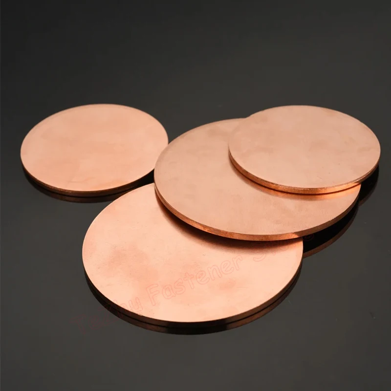 T2 Copper Disc Diameter 10 15 20 25 30 35 40 45 50-300mm Solid Pure Copper Round Plate Circular Sheet Thickness 1/1.2/1.5/1.6mm