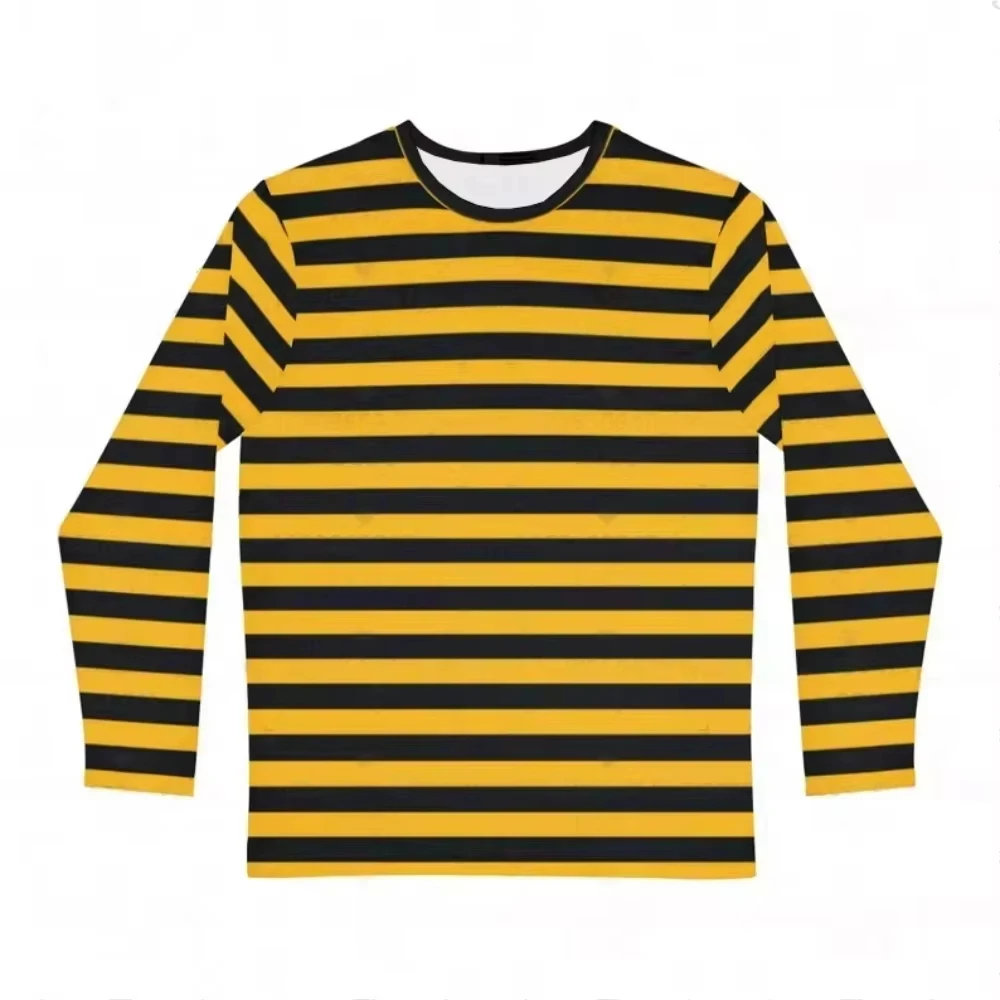 Frühlings-/Herbststil # Gestreiftes T-Shirt für Erwachsene und Kinder, Langarm-Oberteil, Kinder-Freizeit-T-Shirts, Alltagskleidung – Detail 8