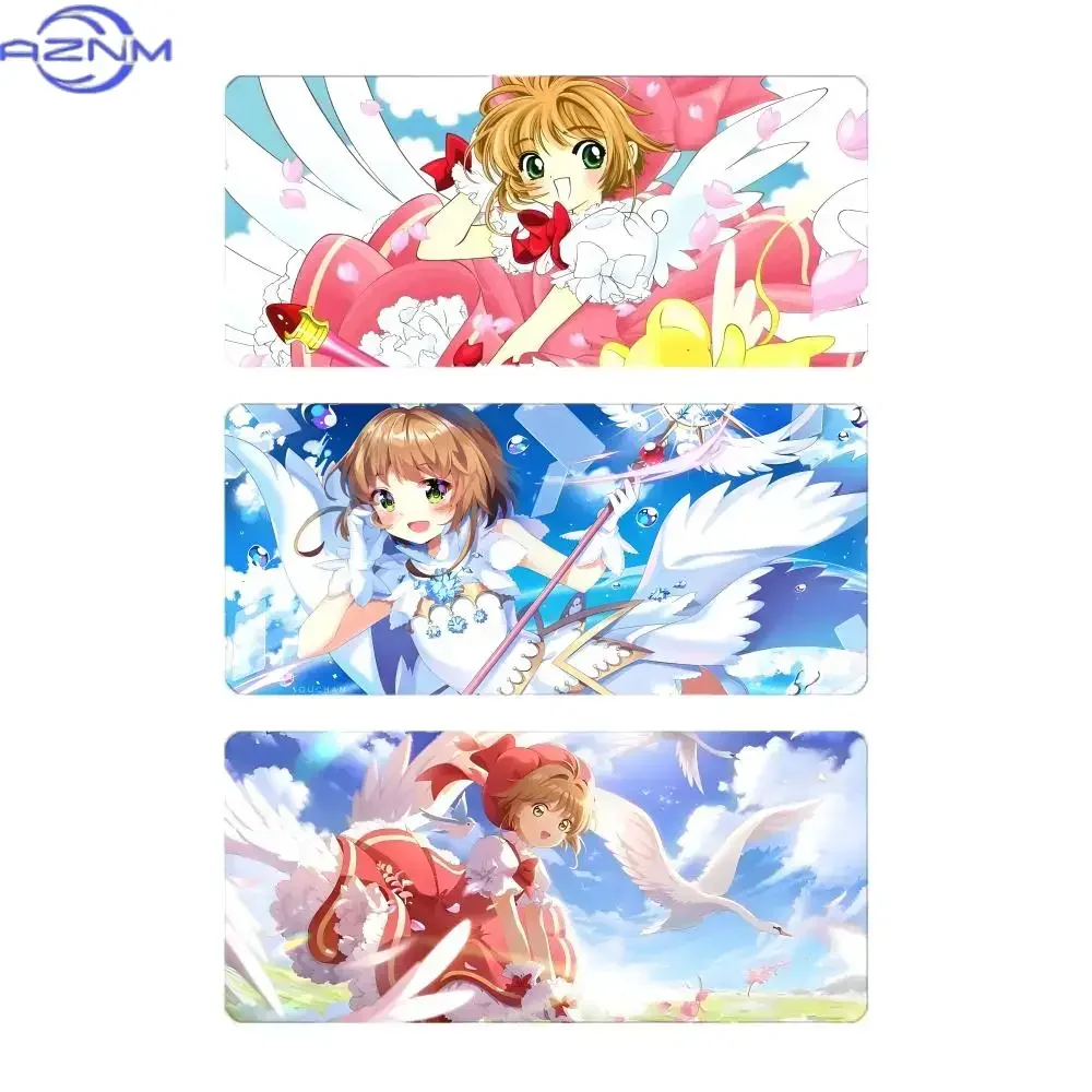 Cute Lovely Anime C-Cardcaptor Sakura Mouse Pad Large Gaming Mousepad with Stitched Edges Thickened Desk Mat PC