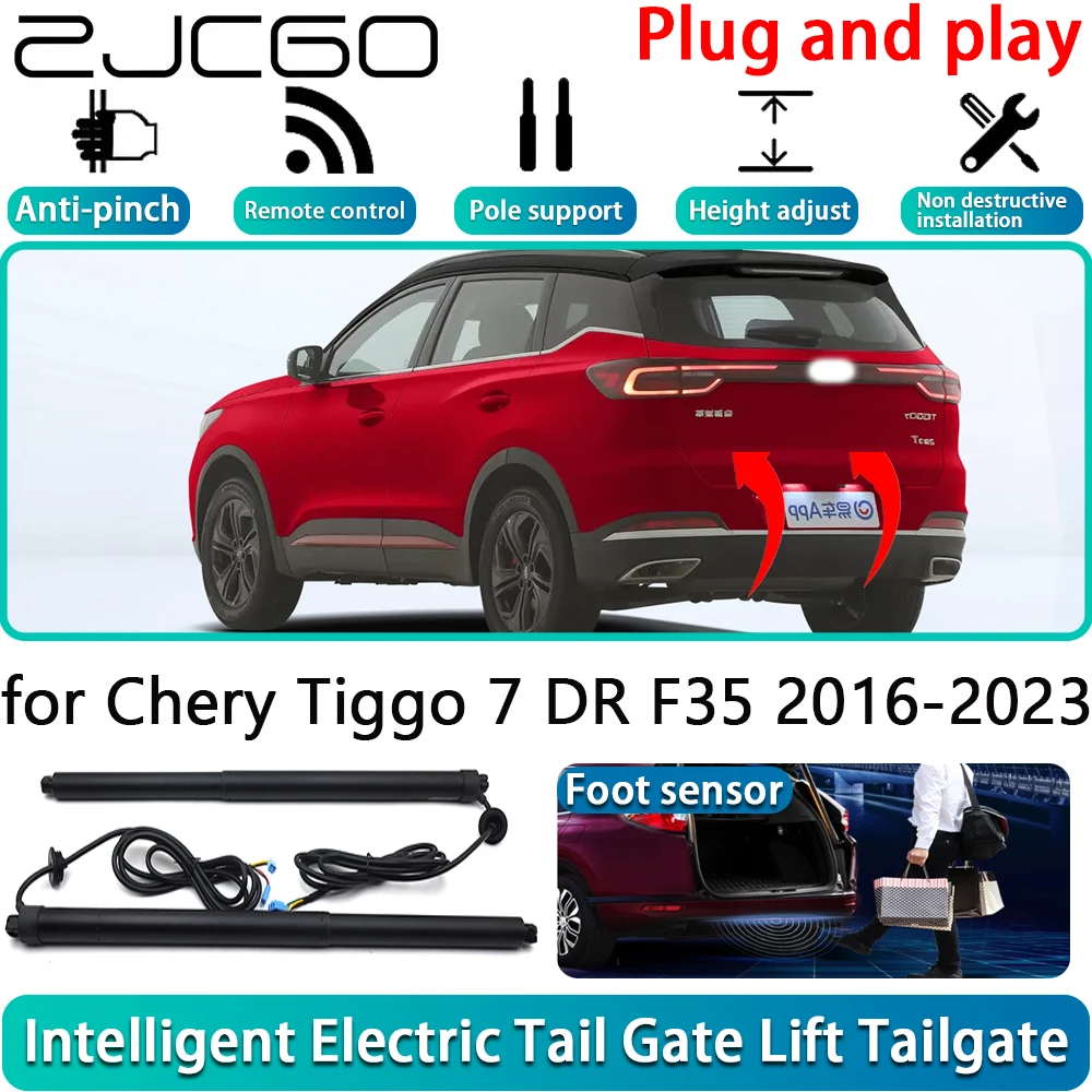 

ZJCGO for Chery Tiggo 7 DR F35 2016-2023 OEM Electric Powered Tailgate Power Liftgate Automatic Tailgate System With Foot Sensor