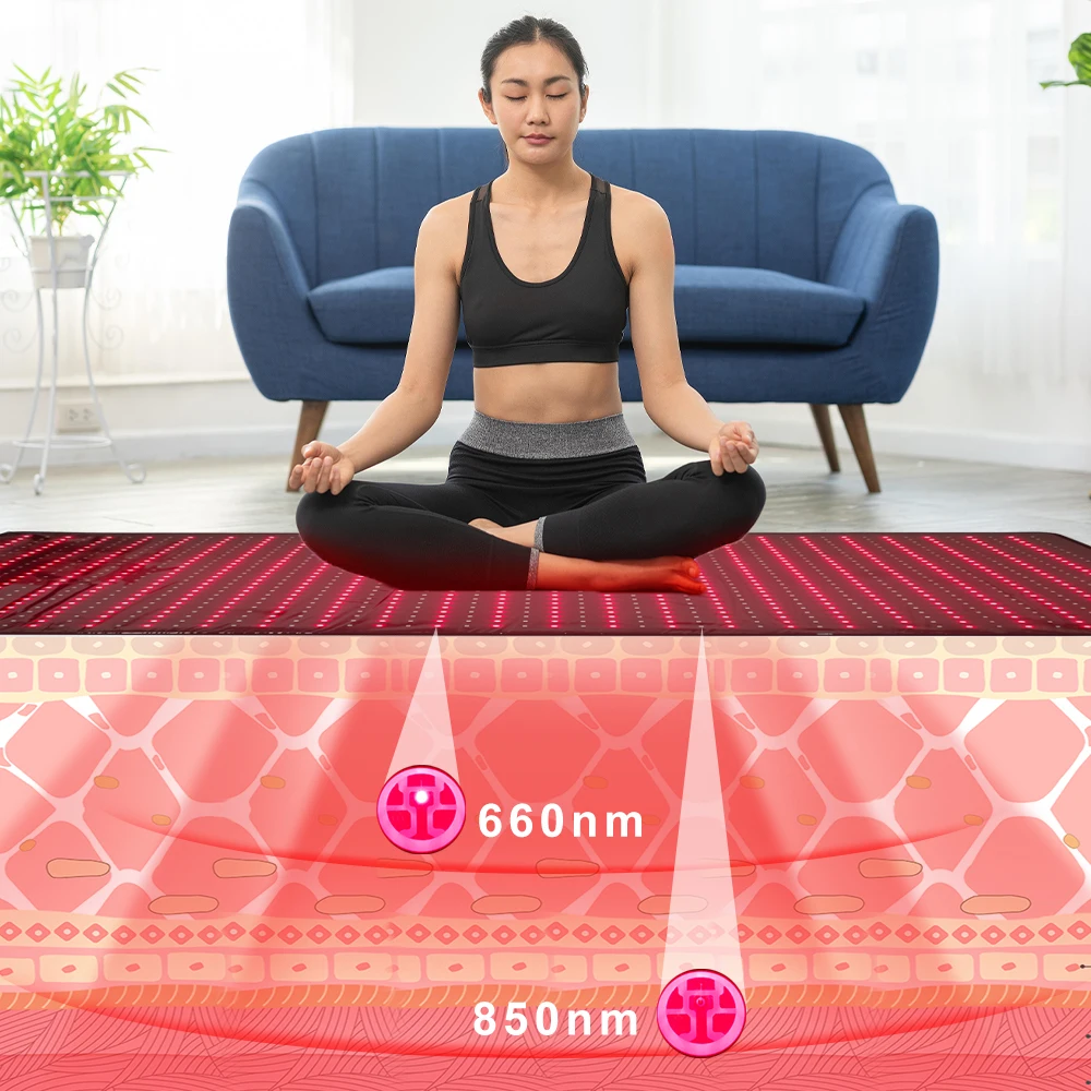 2026 180cm Large Size Professional Full Body Red Light Therapy Pad - 1350 LEDs (660nm & 850nm) for Full Body Pain Relief view 3