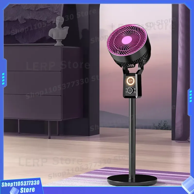 100 Speed Retractable Floor Fan Smart Home 10 Stage Timer Electric Rotating Circulating Air Cooler With Remote Control
