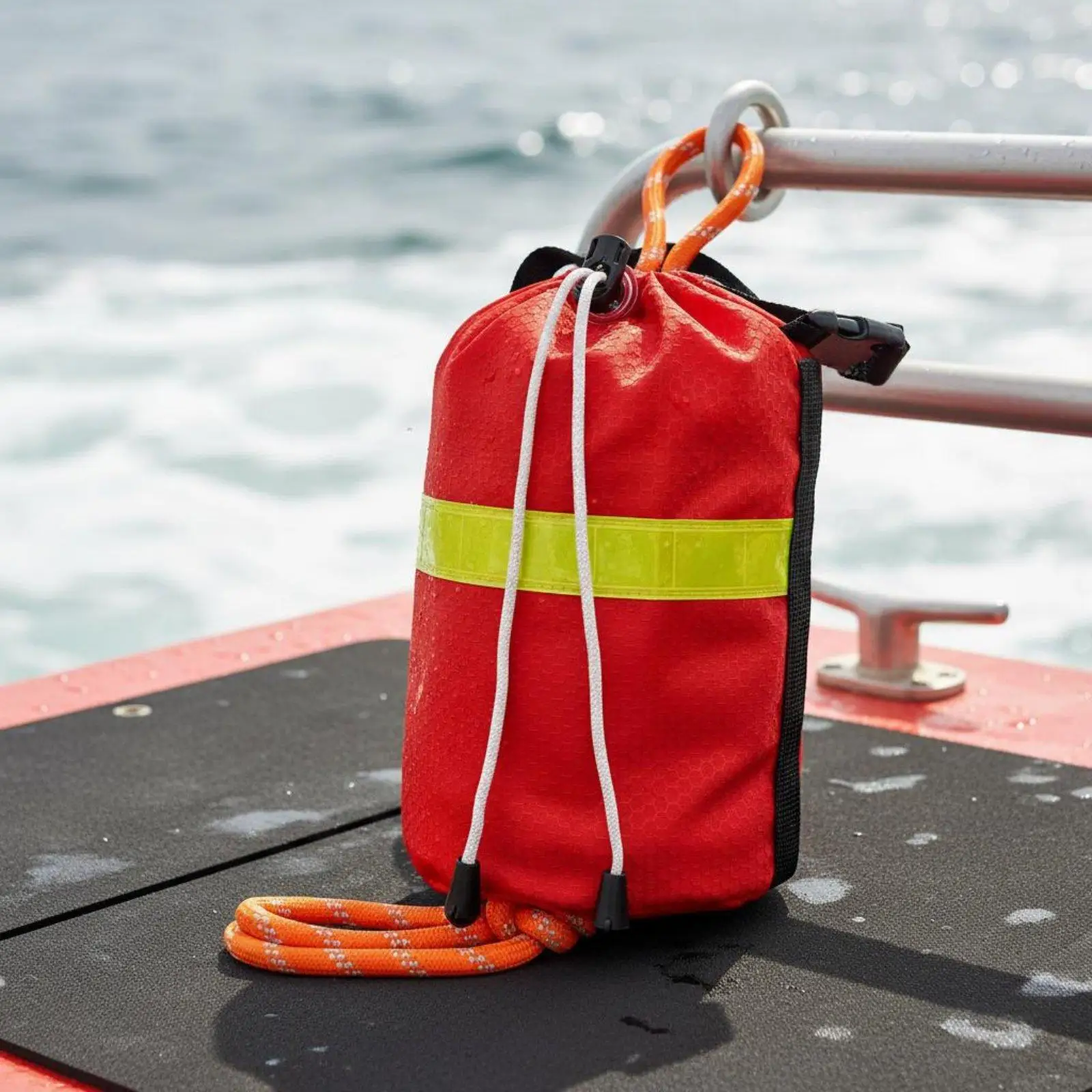 Water Rescue Throw Bag Wear-Resistant Floating Rope Bag for Boating, Ice Fishing