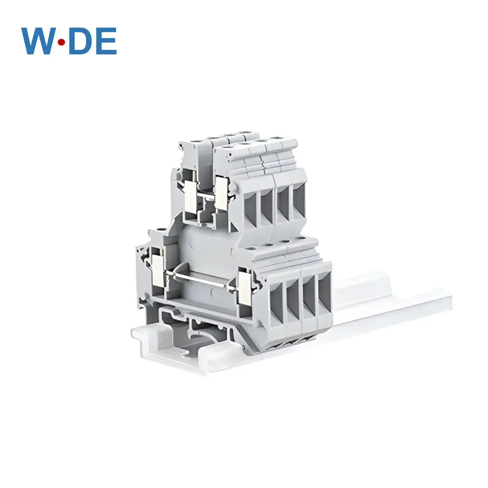 Din Rail Terminal Blocks UKK5 Connector Double Layer Terminal Blocks Screw Electrical Wiring Wire Conductor UKK-5 10Pcs