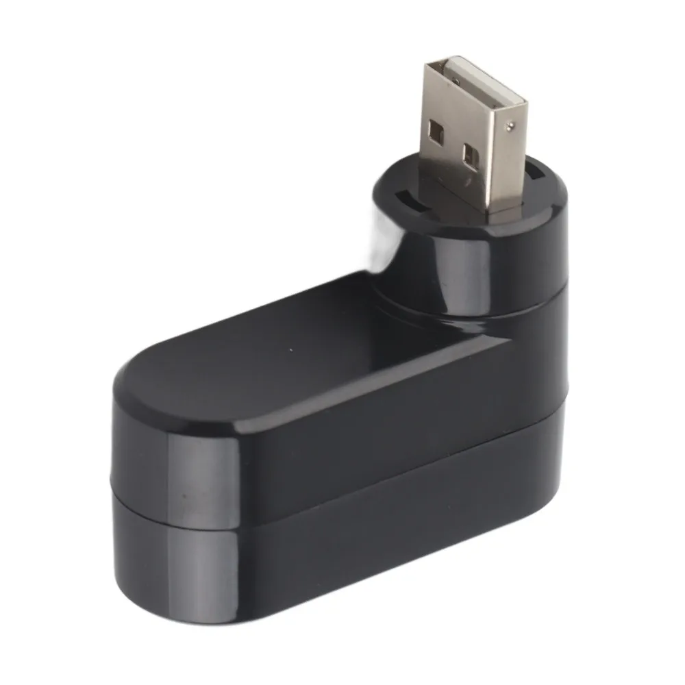 Adjustable Mini Portable USB Port Splitter Black 3 Port USB Docking Station USB 2.0 USB Hub PC Computer
